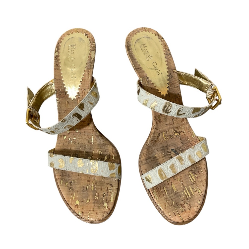 F1- Max de Carlo Women’s 8.5 Gold and Cream Sandals